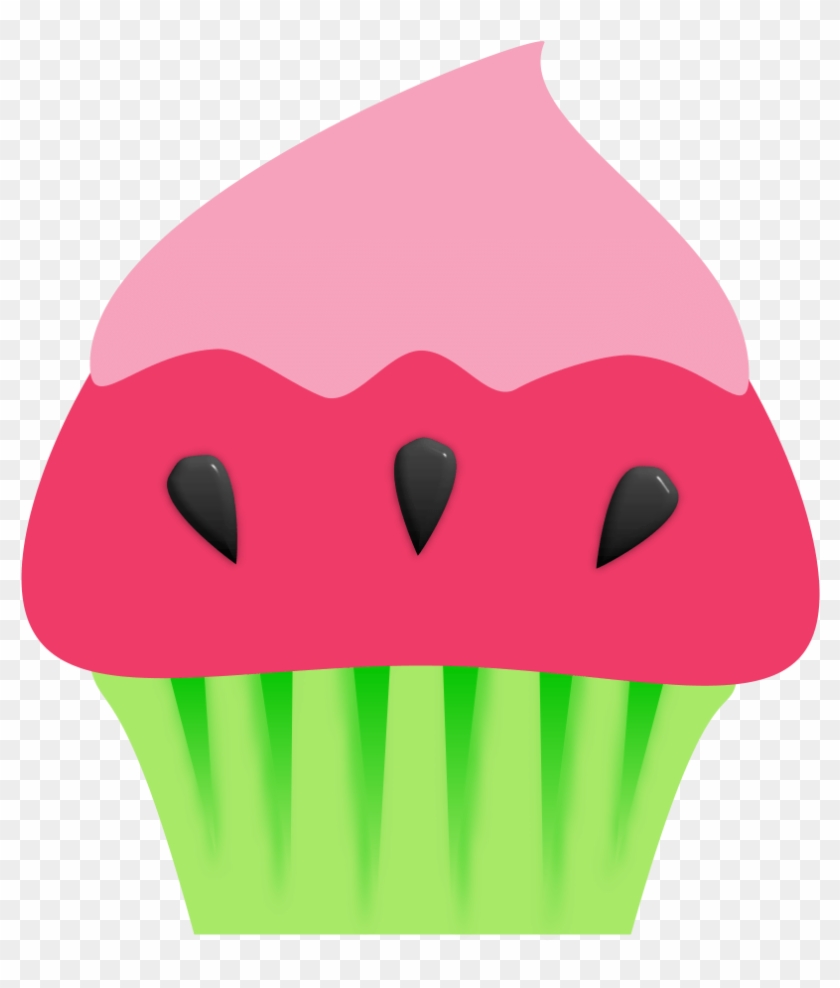 Summer August Clipart - Cupcake Water Melon Clip Art #967389