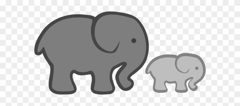 grey baby elephant clipart