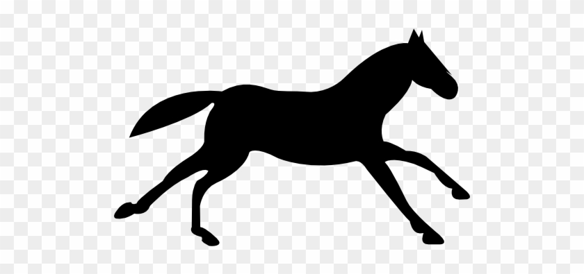 Flat Racing Clipart - Black Running Horse Png #967477