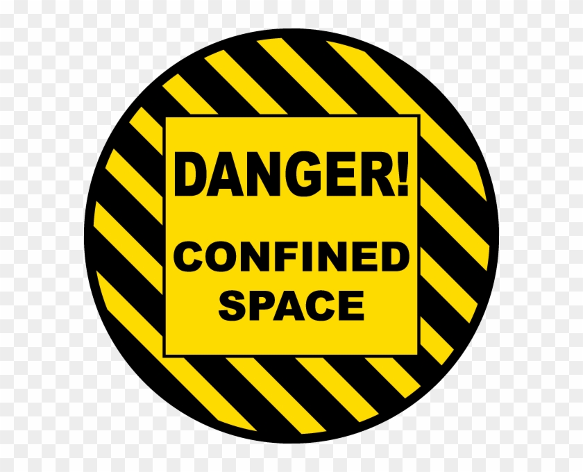 Danger Confined Space Floor Sign - Ergomat - Durastripe Rectangular Peel & Stick Floor #967589