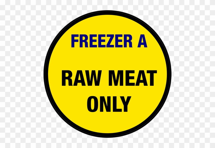 Raw Meat Only Floor Sign - Lyle Signs - U7-1081-rd 7x5 - Exit Adhesive Surface, #967619