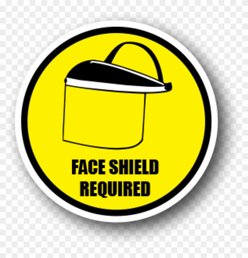 Durastripe Safety Floor Sign, Face Shield Required - Ergomat - Durastripe Circular Peel & Stick Floor #967621