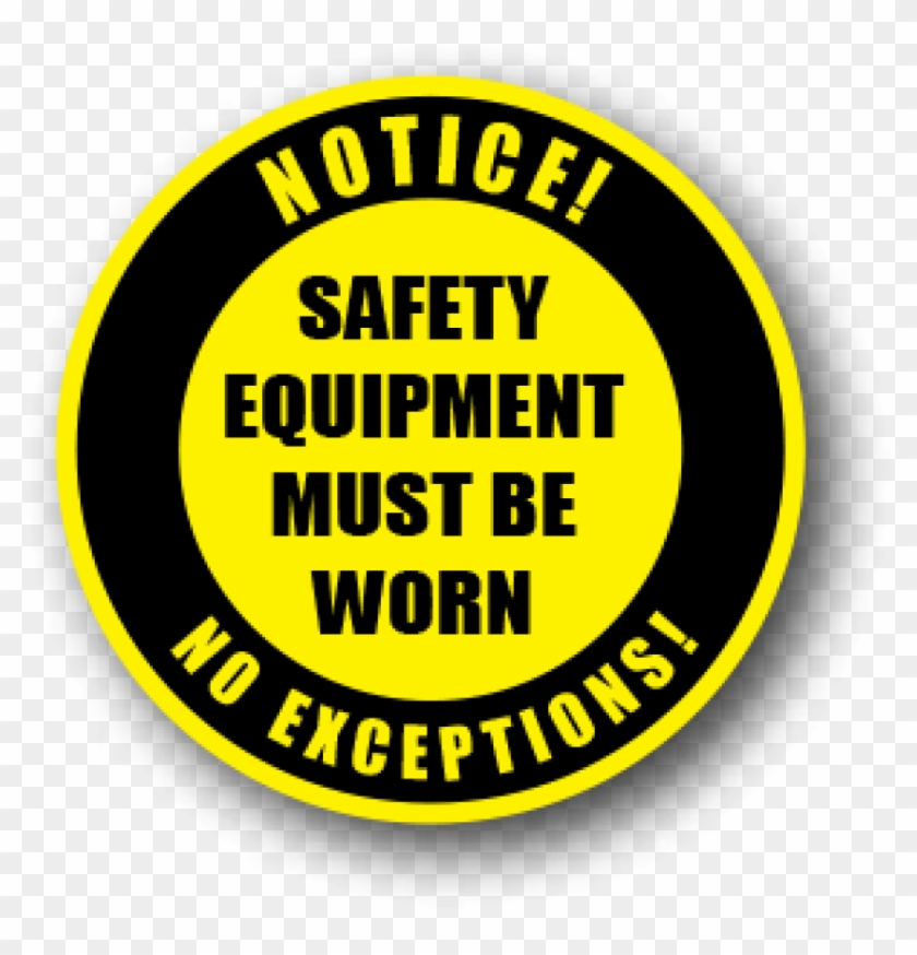 Floor Signage, Safety Equipment Must Be Worn - Ergomat - Durastripe Circular Peel & Stick Floor #967664