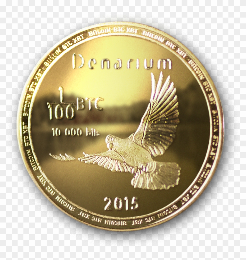 Denarium 1/100 Btc Gold Plated - Get Physical Bitcoins #967737