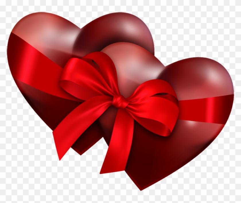 Two Heart With Ribbon - Two Heart Images Png #967738