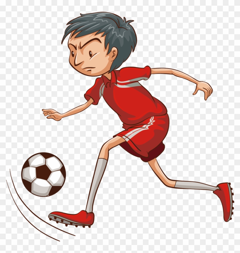 Drawing Of A Football Player - Soccer Player Cartoon Png #967855