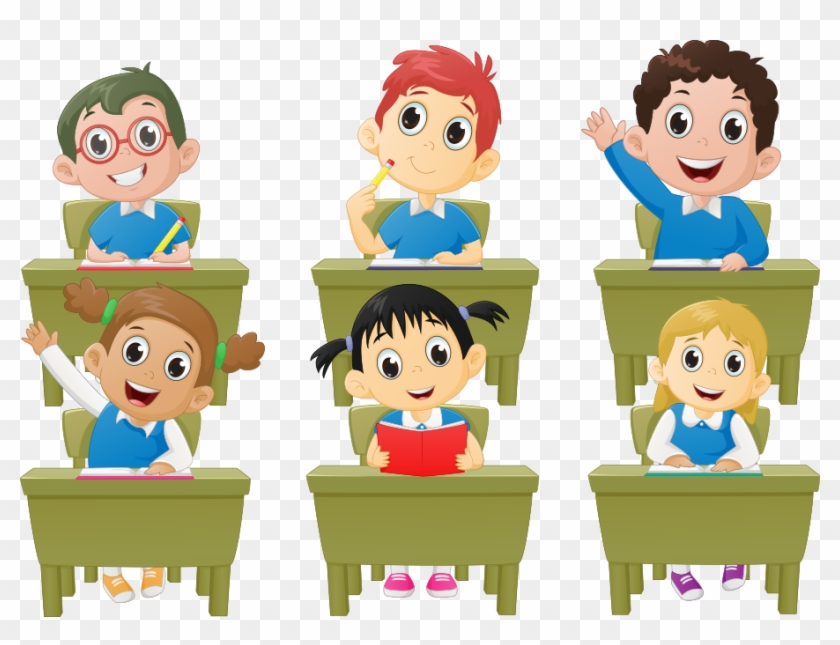 students in classroom clipart