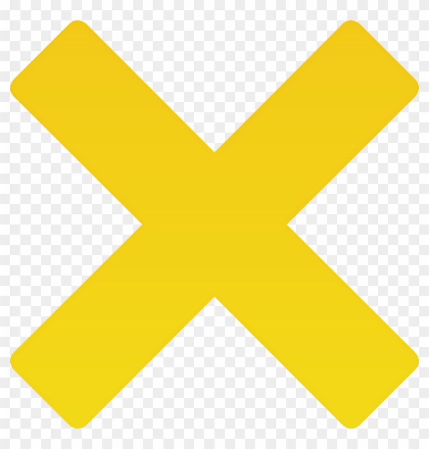 Minimalist X Mark Clip Art Medium Size - Yellow Cross Mark Png #967965