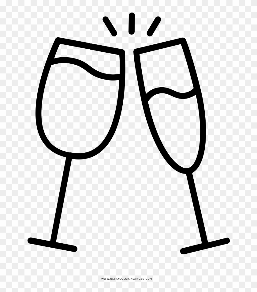 Toast Coloring Page - Champagne Glasses Illustrations Png #967999