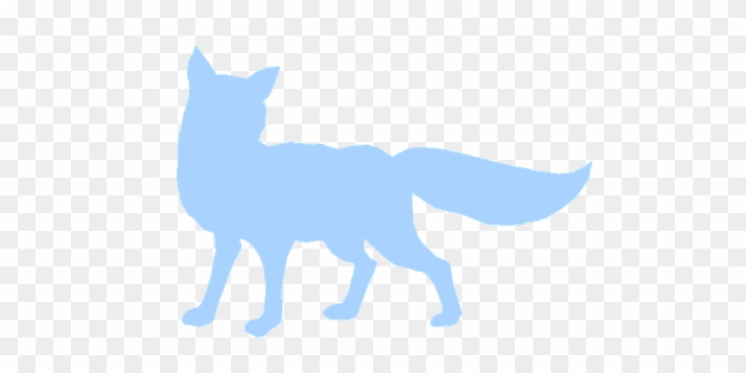 Fox Blue Silhouette Art Wildlife Isolated - T-shirt #968078