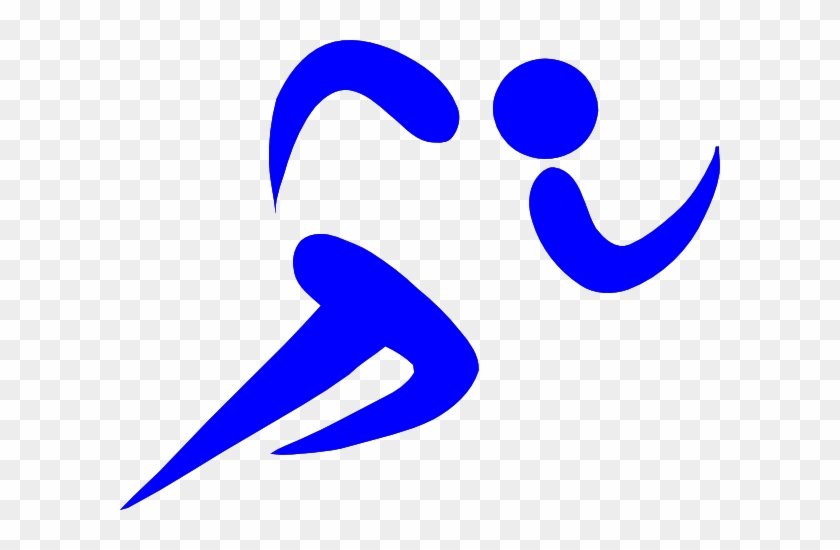 Blue Athlete Clip Art - Cartoon Runner #968143