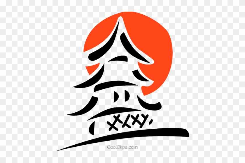 Japanese Temple Royalty Free Vector Clip Art Illustration - Japones Vetor Png #968447