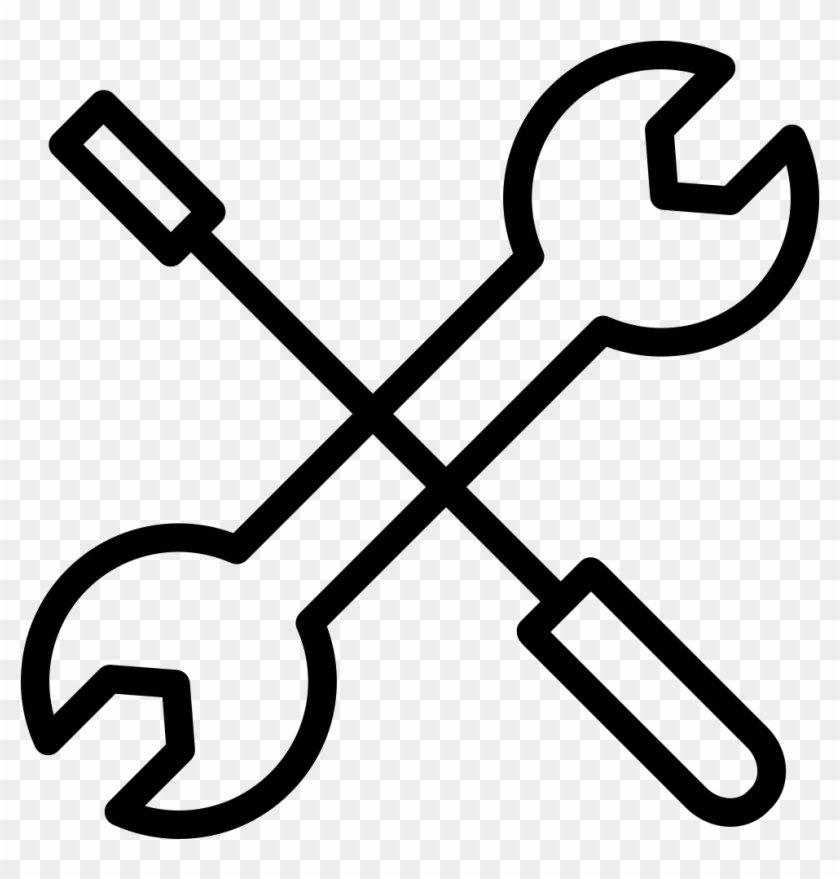 Crossed Wrench And Screwdriver Comments - Tools Line Icon #968479