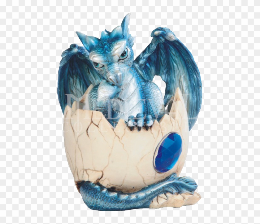 Newly Hatched Sapphire Dragon Statue - Blue Baby Dragons #968752