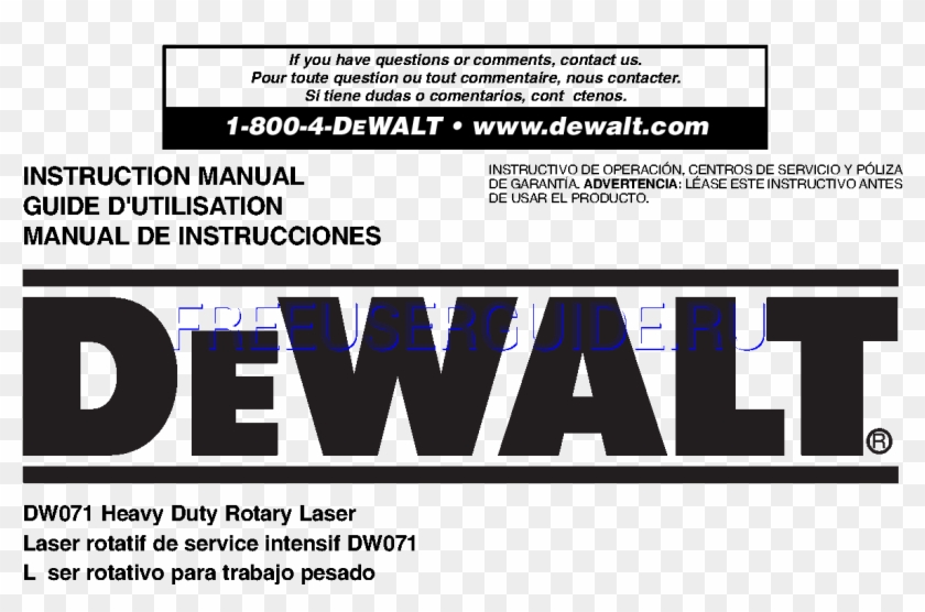 Read Online User's Manual For Dewalt Dw071 - Dewalt Screwdriver Bit Set Dt71572, 45-teilig, Tool #968880