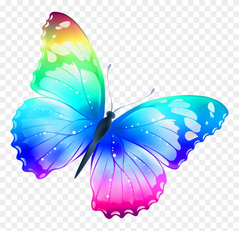 Butterfly Pictures Copy Free Of Butterflies Clipart - Rainbow Butterfly Greeting Cards #968981