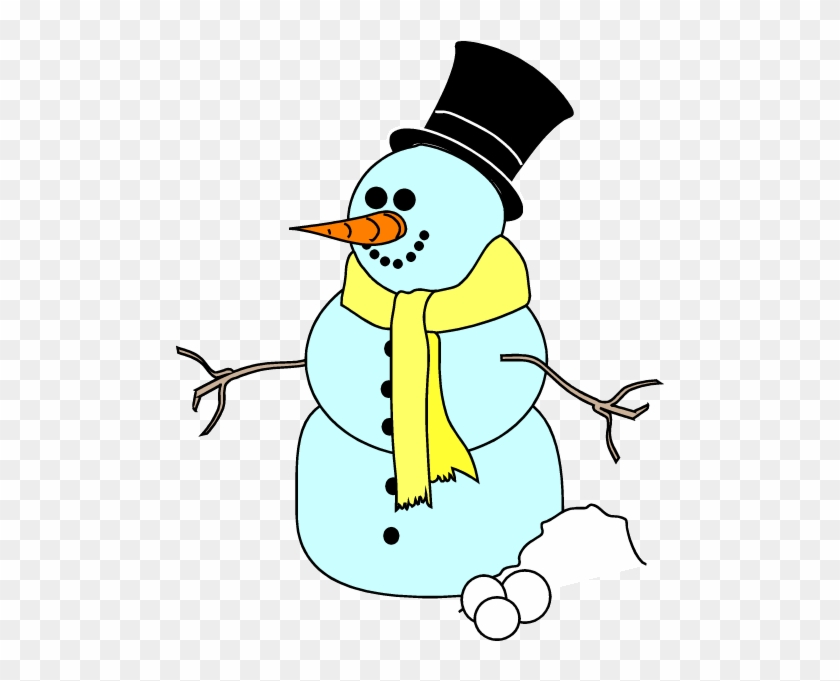Snowman Hat Clipart - Snowman With Yellow Scarf #969035