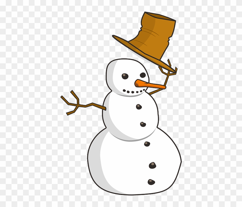 Hat Snowman, Friendly, Greeting, Snow, Winter, Waving, - Snowman Clip Art #969037