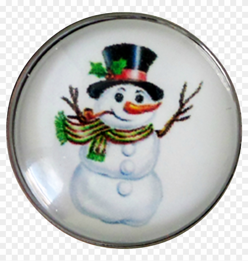 Chunk Snap Charm Christmas Snowman With Hat And Scarf - 雪人 图片 #969042