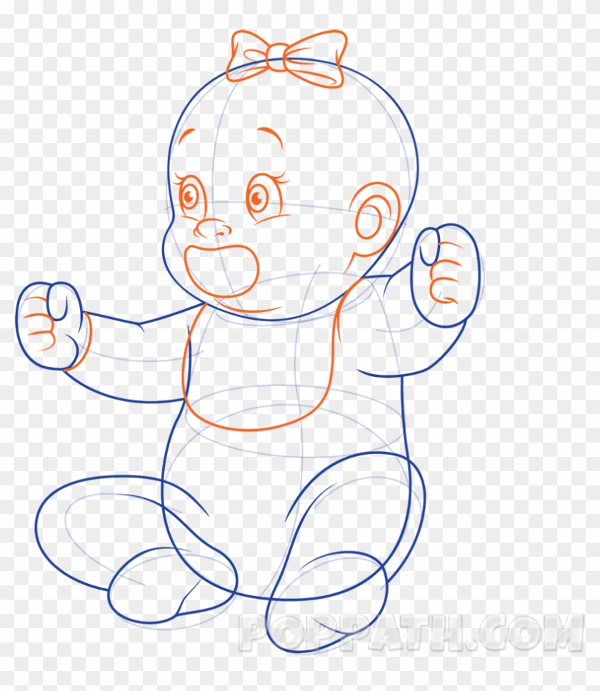 How To Draw A Baby With A Pacifier Pop Path - Cartoon #969142