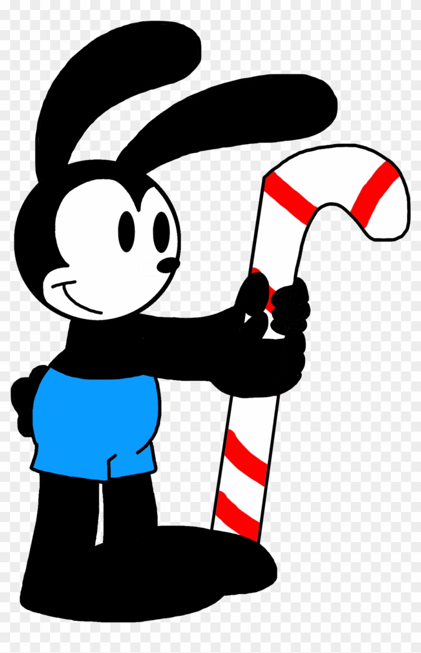 Oswald With Giant Candy Cane By Marcospower1996 - Cartoon #969191