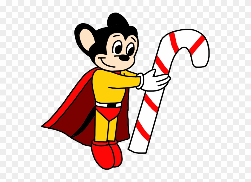 Mighty Mouse With Candy Cane By Marcospower1996 - Cartoon #969192