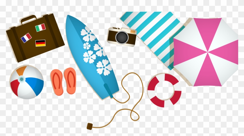 Beach Euclidean Vector Illustration - Unique Bargains Outdoor Beach Round Shape Throw Tapestries #969294