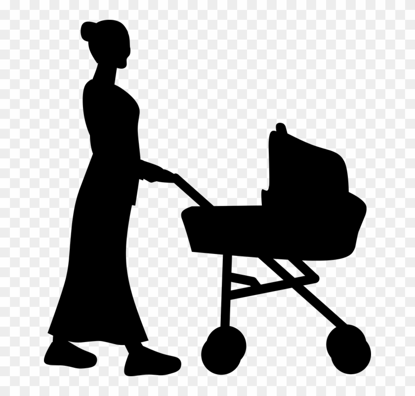 Silhouette Baby Mother Carriage Push Chair Care - Walking Dad #969368