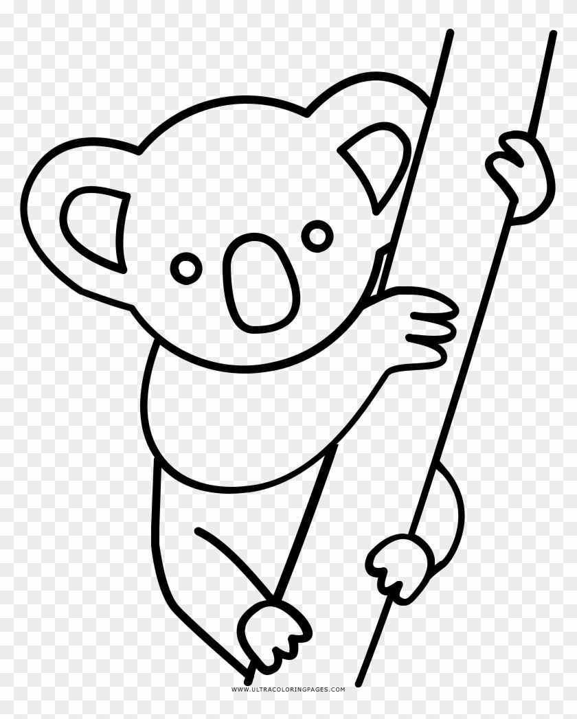 Koala Coloring Page - Drawing Of A Herbivore - Free Transparent PNG Clipart  Images Download