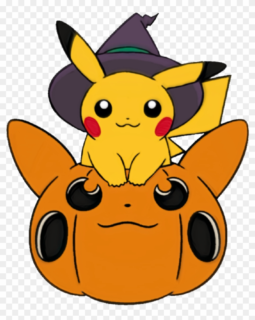 Halloween Cute Pumkin Hat Pokemon Pikachu Witch Wizard - Moving Pokemon In Halloween #969449