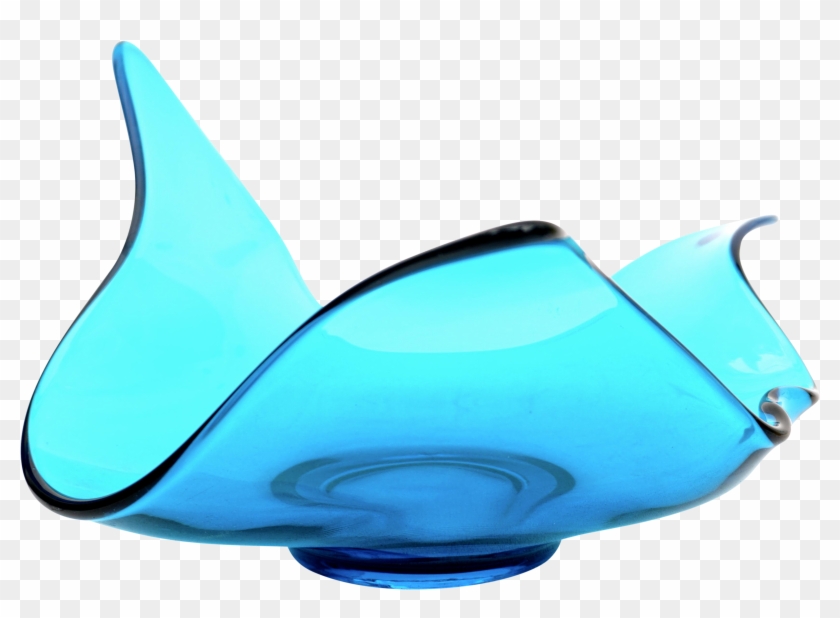 M#century Modern Turquoise Blue Art Glass Freeform - Manta Ray #969875