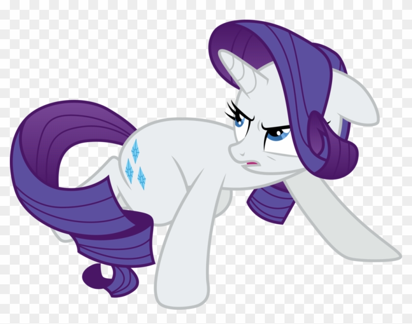 Fierce Rarity By Cloudyglow - Mlp Rarity Angry Vector - Free Transparent  PNG Clipart Images Download