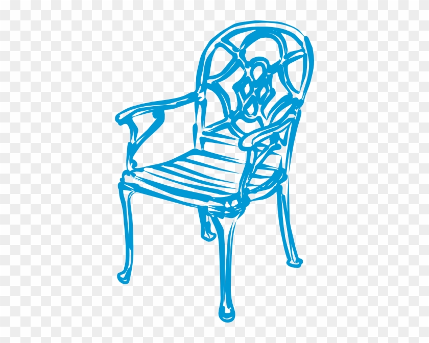 Free Vector Slim Blue Chair Clip Art - Blue Chair Clip Art #970138