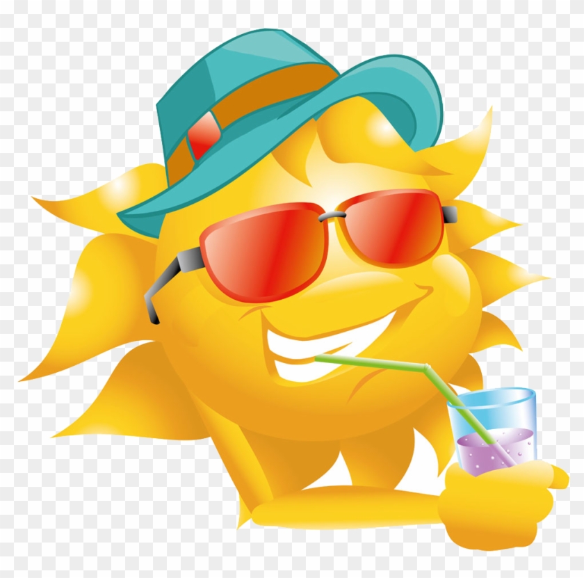 Sun Hat Straw Hat Clip Art - Clipart Of Sun Drinking Juice - Free Transparent PNG Clipart Images Download