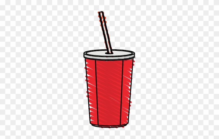 Plastic Soda Disposable Cup With Lid And Straw - Plastic #970181