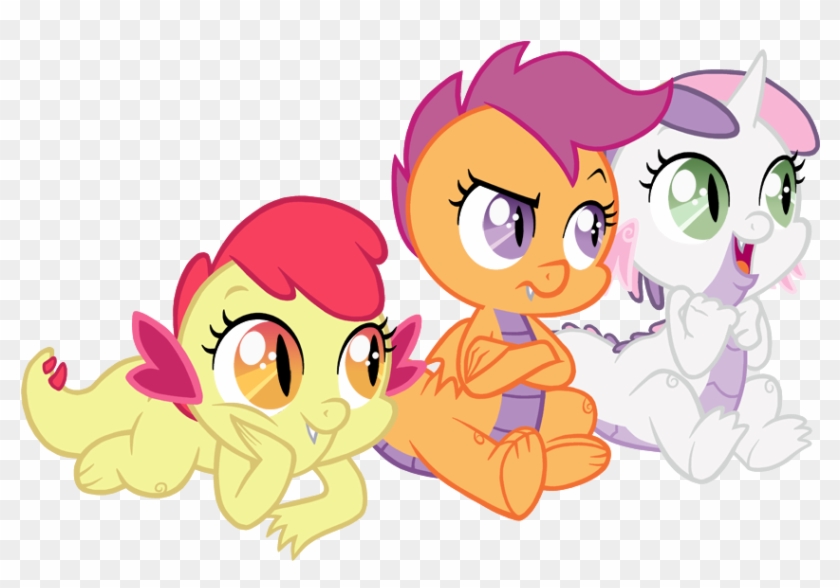 Safe, Scootaloo, Simple Background, Species Swap, Sweetie - Mlp Fan Art Cmc #970235