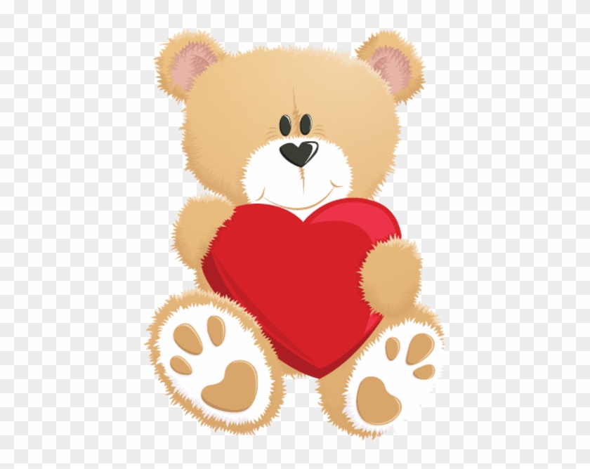 Teddy Bear With Red Heart - Cartoon Teddy Bear Heart #970297