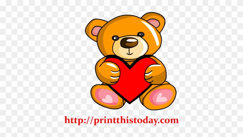 Teddy Bear Clipart Love Heart - Teddy Bear Holding A Heart #970309