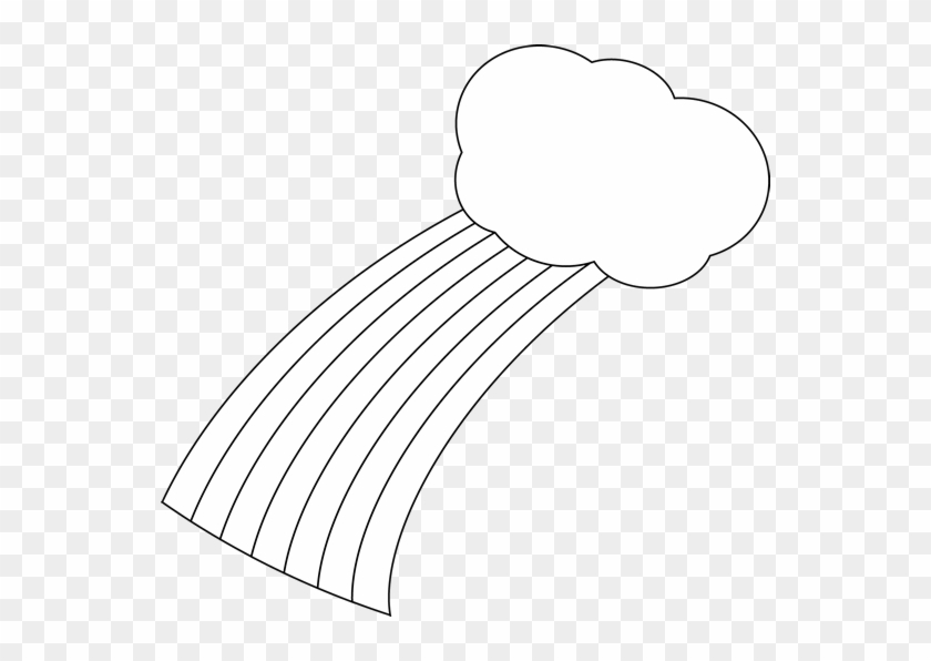 Black And White Rainbow And Cloud - Rainbow Cloud Clipart Black And White #970419
