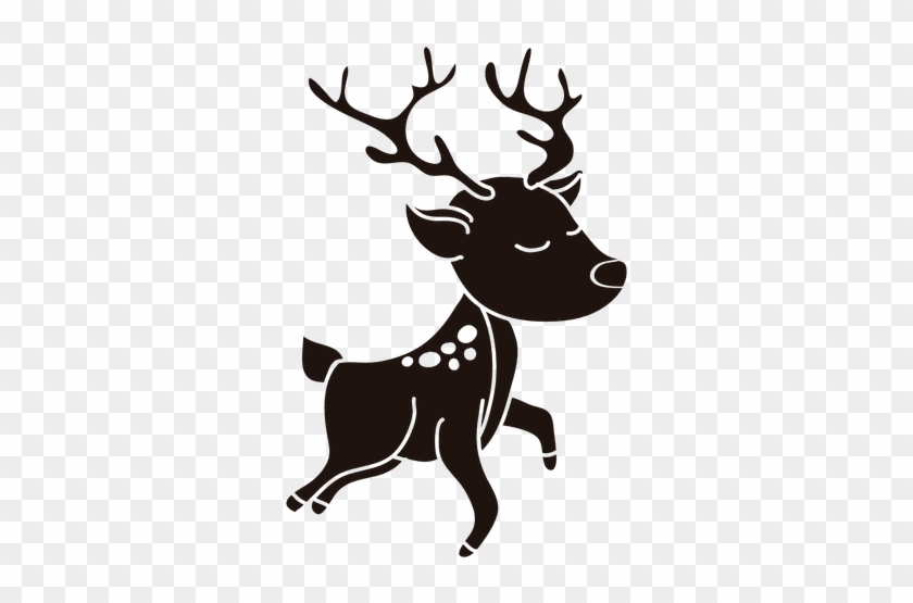 Reindeer Cartoon Silhouette Jumping - Make A Cartoon Version Of The Reindeer Given Below #970438