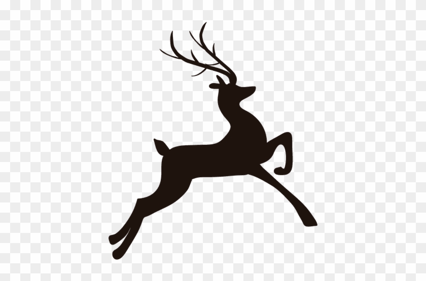 Reindeer Silhouette Jumping 15 Transparent Png - Siluetas De Renos Y Trineos Navideños #970441