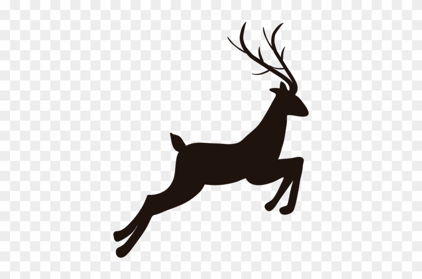 Reindeer Silhouette Jumping 24 Transparent Png - Reno Silueta #970450