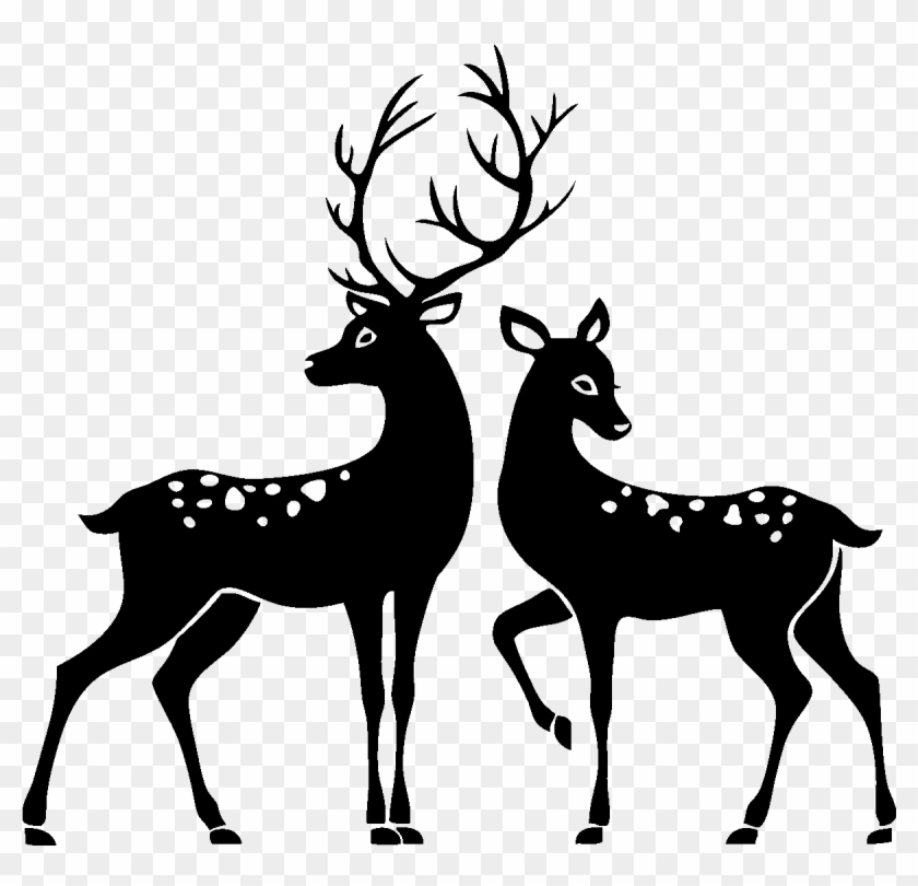Pin Buck And Doe Silhouette Clip Art On Pinterest - Stag And Doe Silhouette #970479