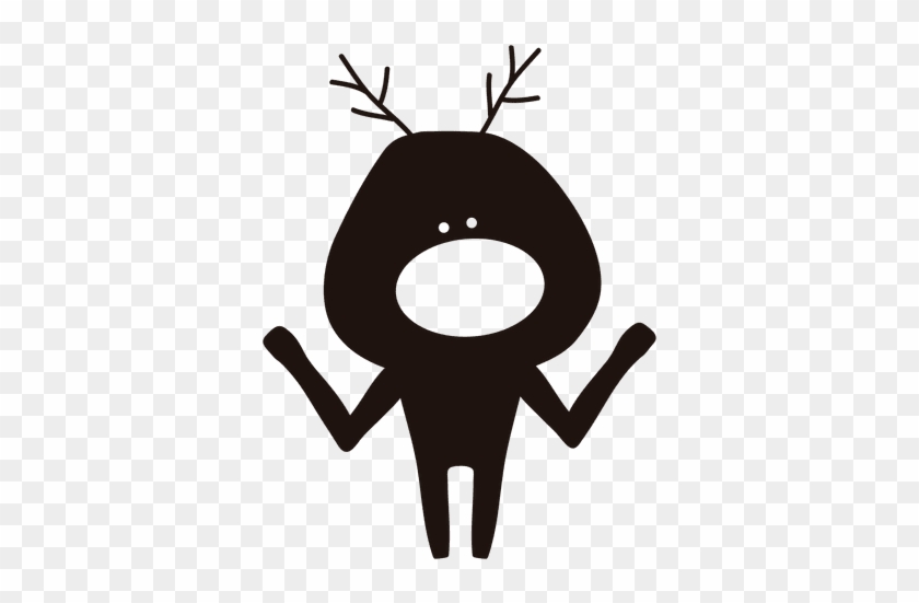 Reindeer Cartoon Silhouette Shrugging - Silhouette Shrugging Png #970534