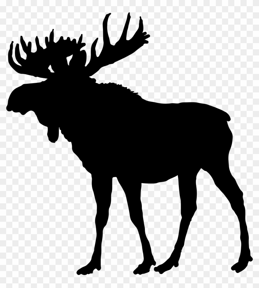 Silhouette - Moose: Black Shower Curtain #970543