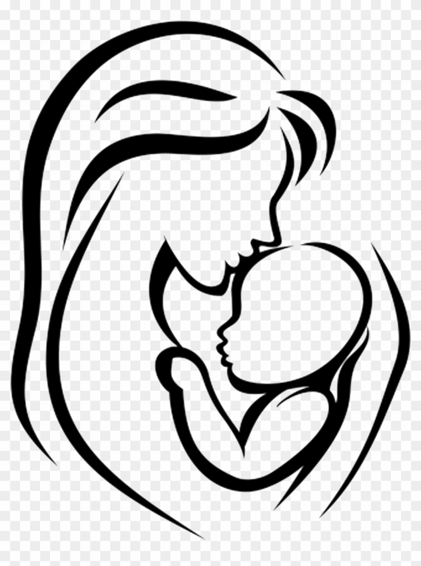 Mother Infant Child Clip Art - Mother Holding Baby Drawing #970602