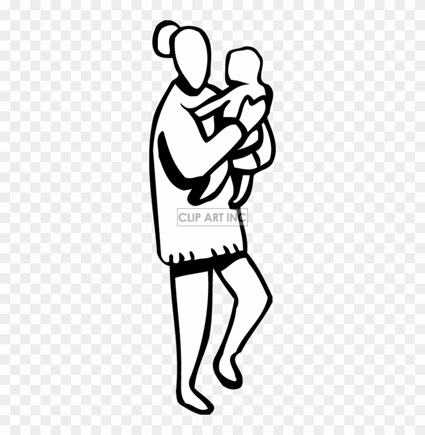 mother and baby clipart black and white