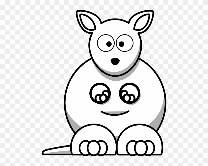 Mother Kangaroo With Her Baby Clipart Vector - Black And White Bear Cartoon #970643