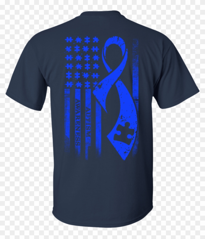 All Blue American Flag Puzzle Pieces - T-shirt #970874