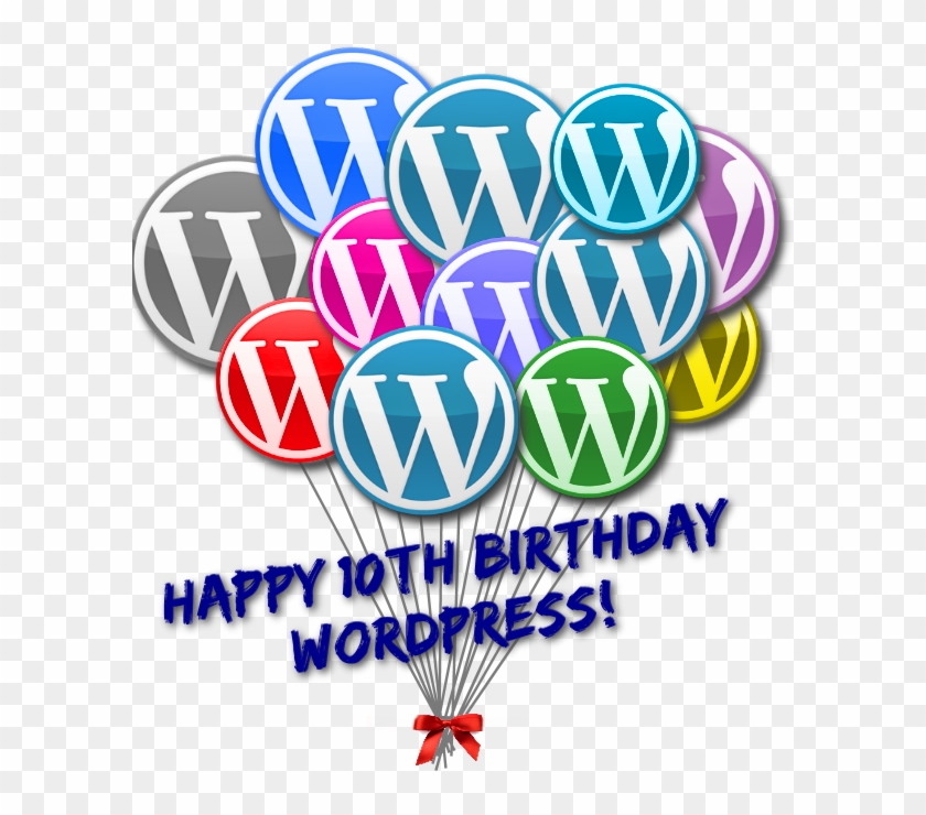 Wordpress 10th Anniversary Birthday Balloons - Wordpress Icon #970895